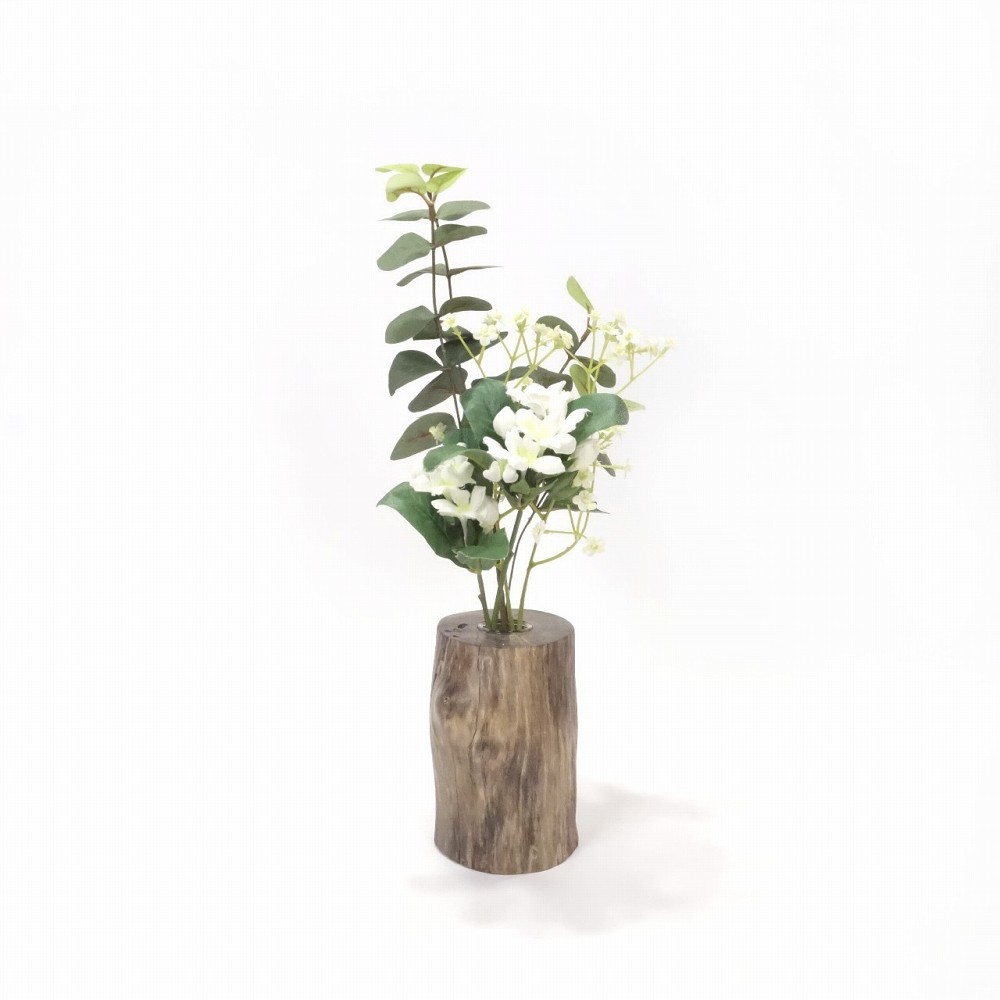 【温泉流木】落ち着いた色彩ふくらみある幹流木の花器 花瓶 フラワーベース 木製 流木インテリア
