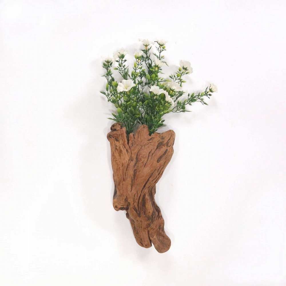 【温泉流木】花束のようなかわいい変形流木の壁掛け花器 花瓶 流木インテリア