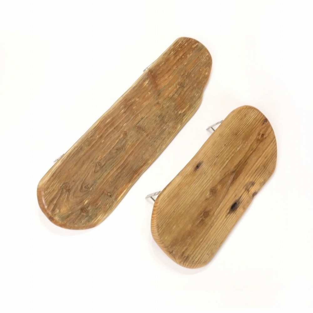 【温泉流木】立派な角丸流木ウォールラック大小2セット ≪オーダー品≫ 壁掛けラック 壁掛け棚 流木インテリア